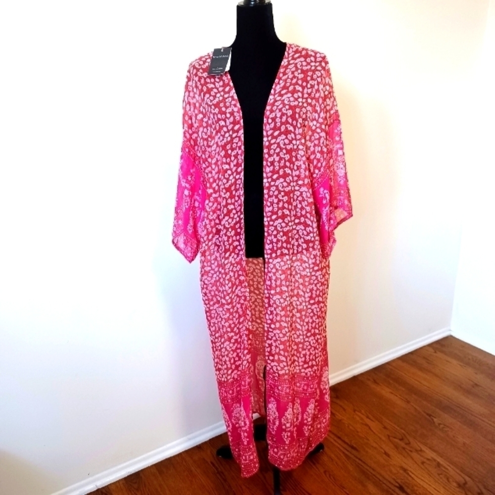 Wild Nomad Open Front See Through Kimono Sz Free Size NWT